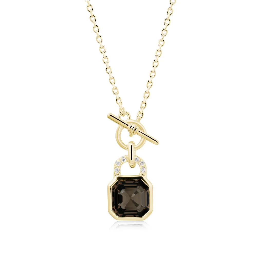 Asscher Cut Smoky Quartz Toggle Necklace - Image 7