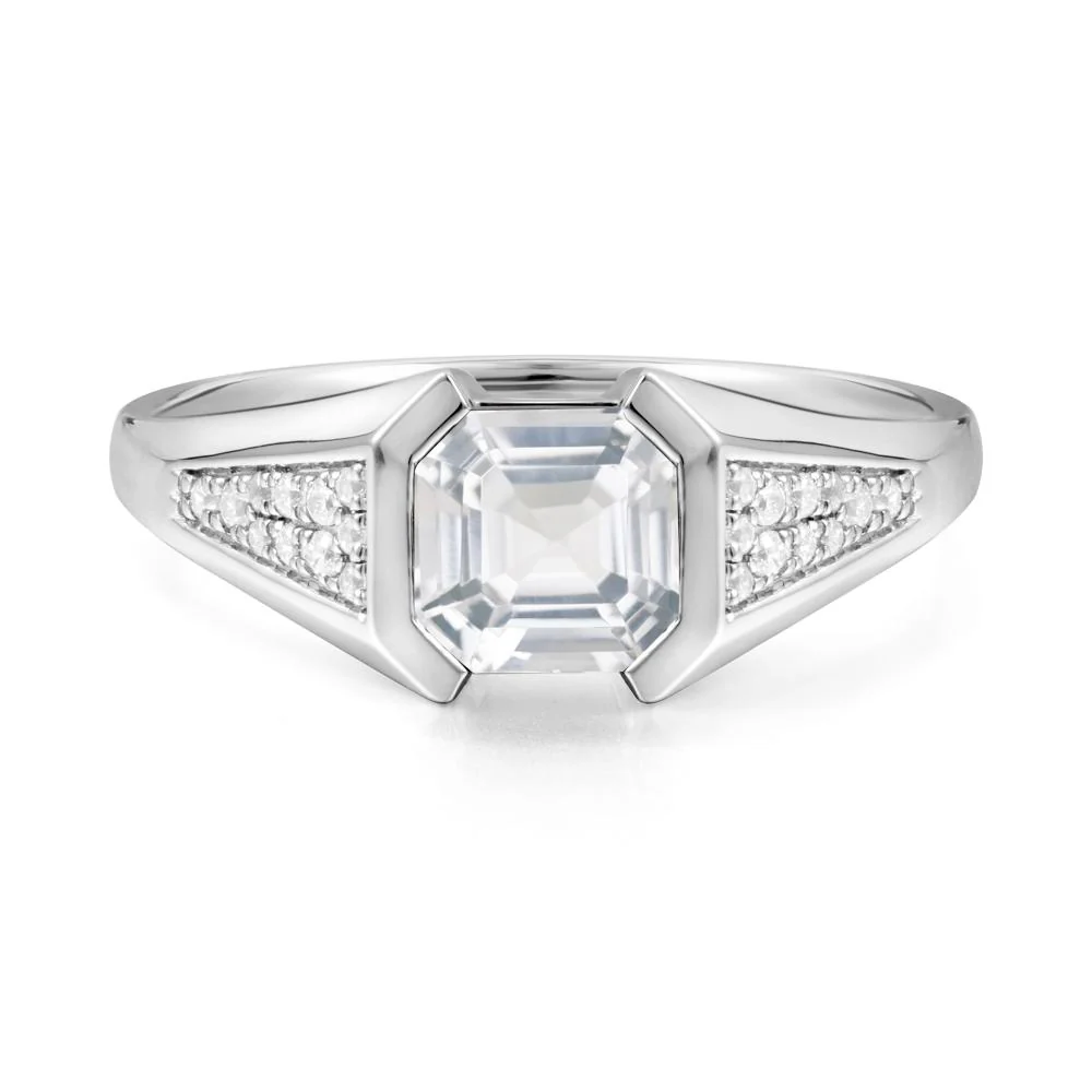 Asscher Cut White Topaz Statement Ring - Image 7