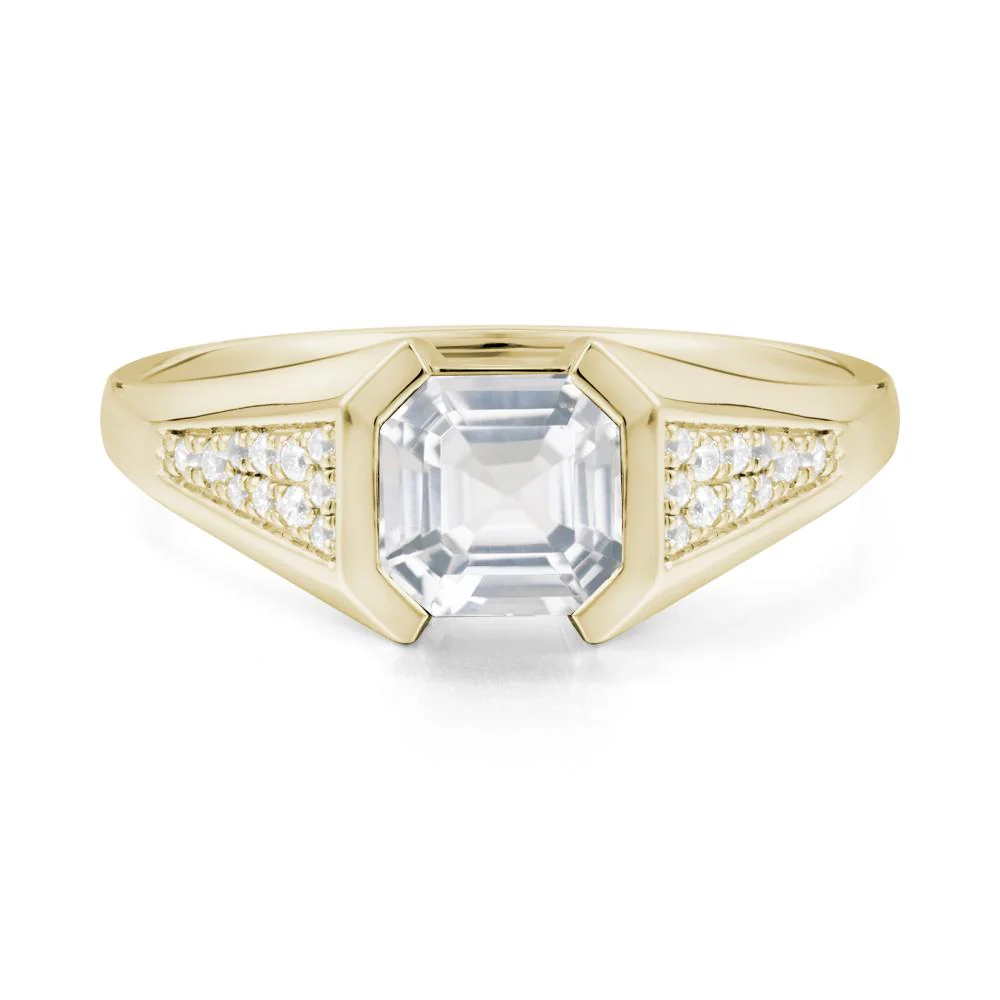 Asscher Cut White Topaz Statement Ring - Image 8