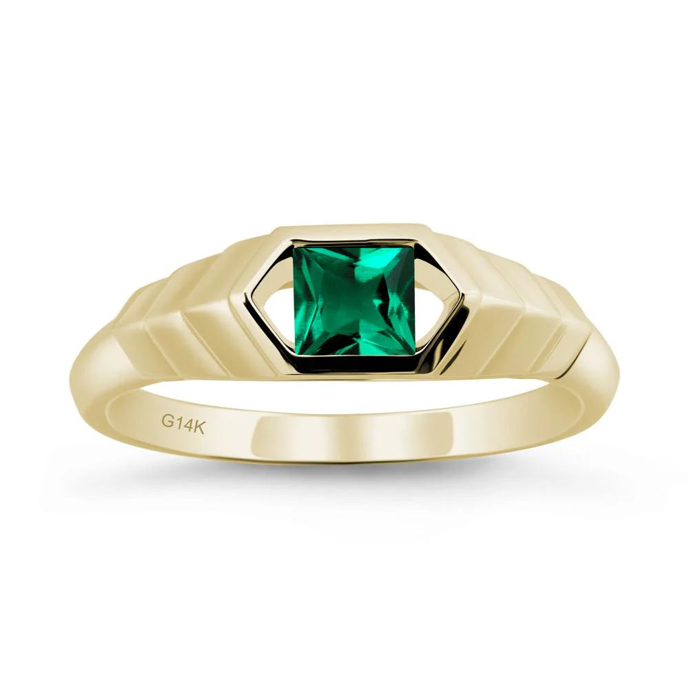 Asscher Emerald Ring with Hexagon Frame - Image 3