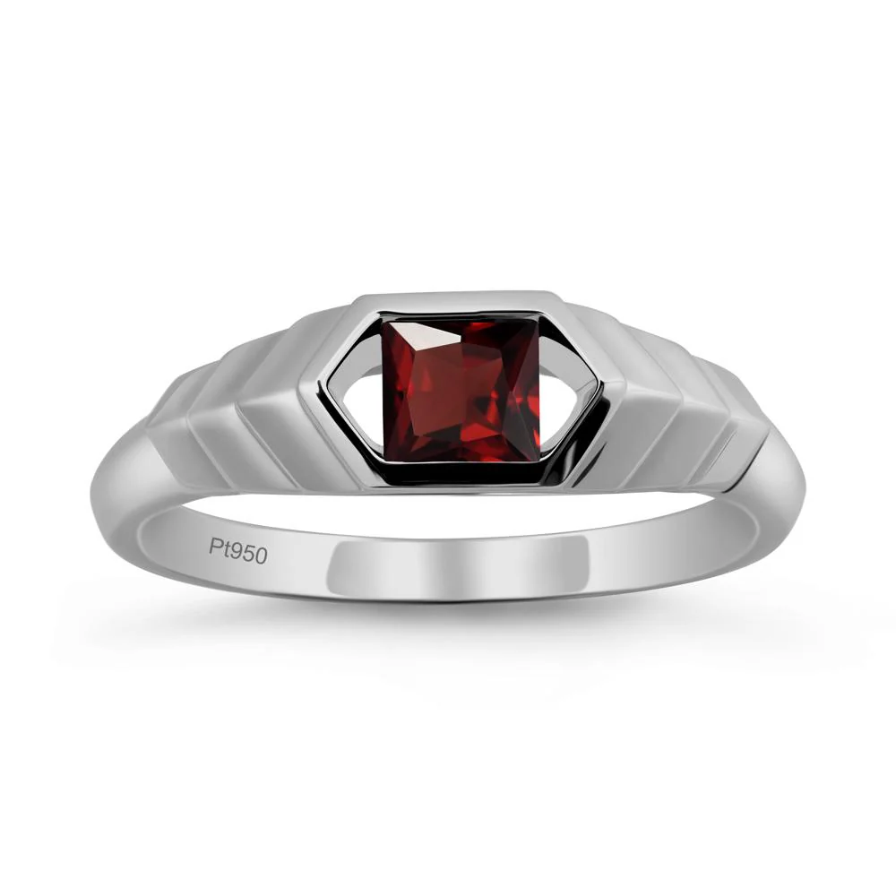 Asscher Garnet Ring with Hexagon Frame - Image 6