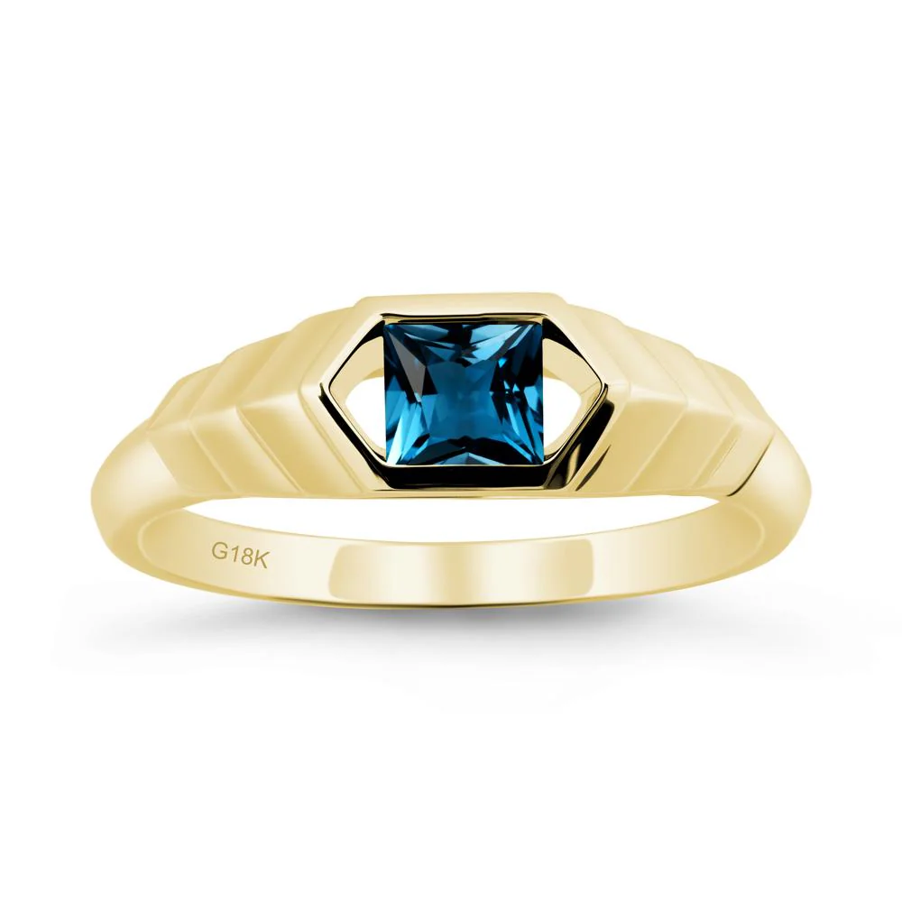 Asscher London Blue Topaz Ring with Hexagon Frame - Image 7