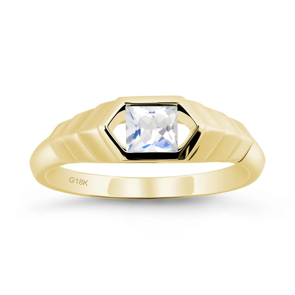 Asscher Moonstone Ring with Hexagon Frame - Image 7