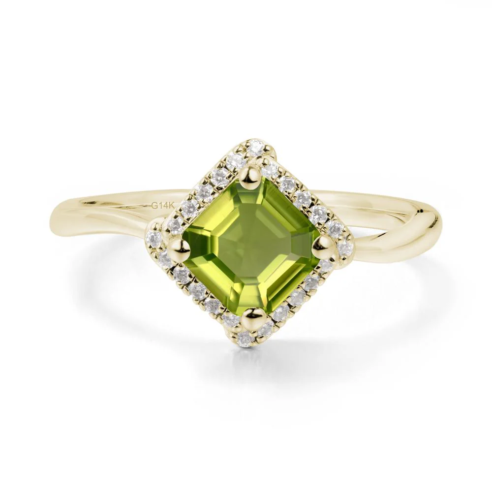 Asscher Peridot Halo Ring - Image 7