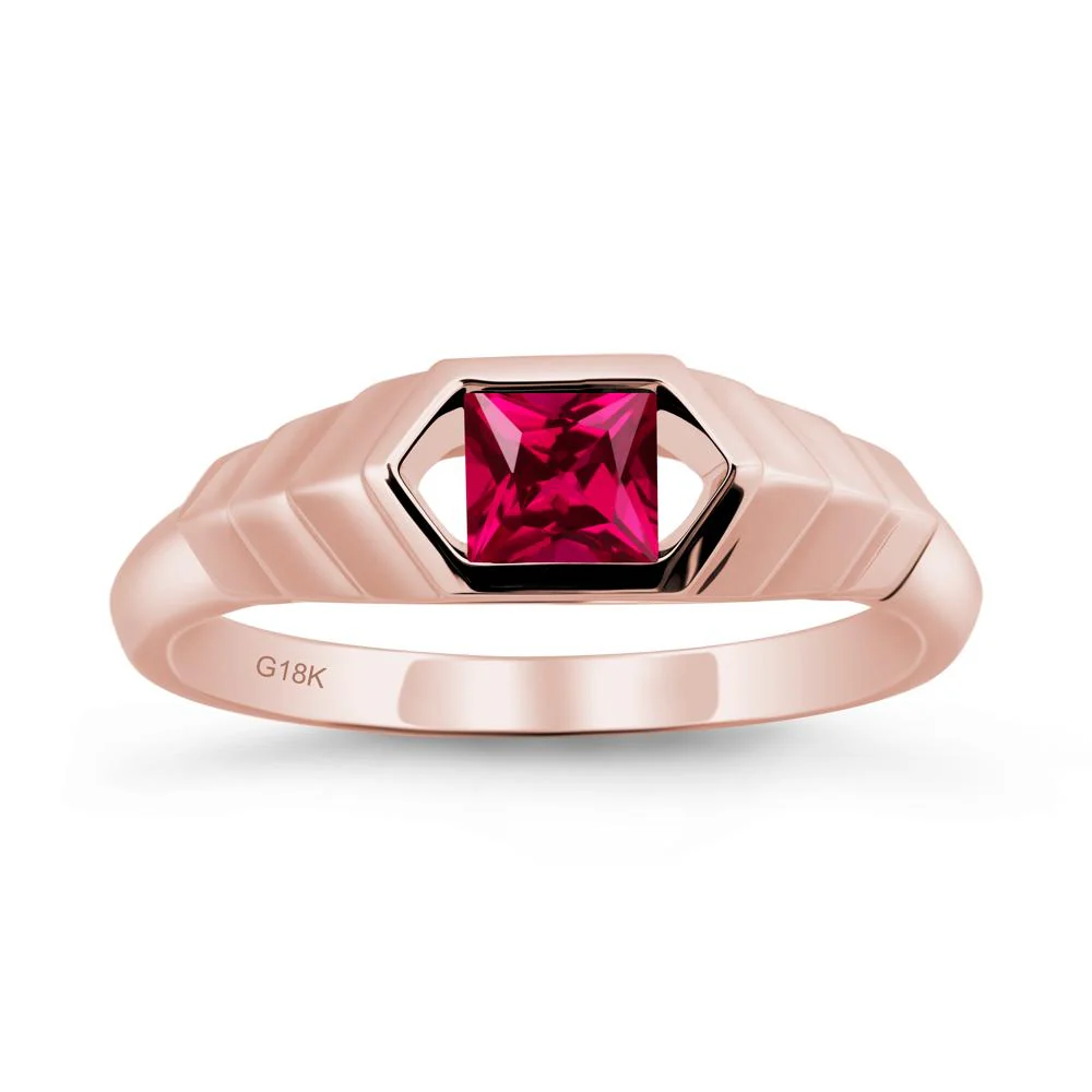 Asscher Ruby Ring with Hexagon Frame - Image 4