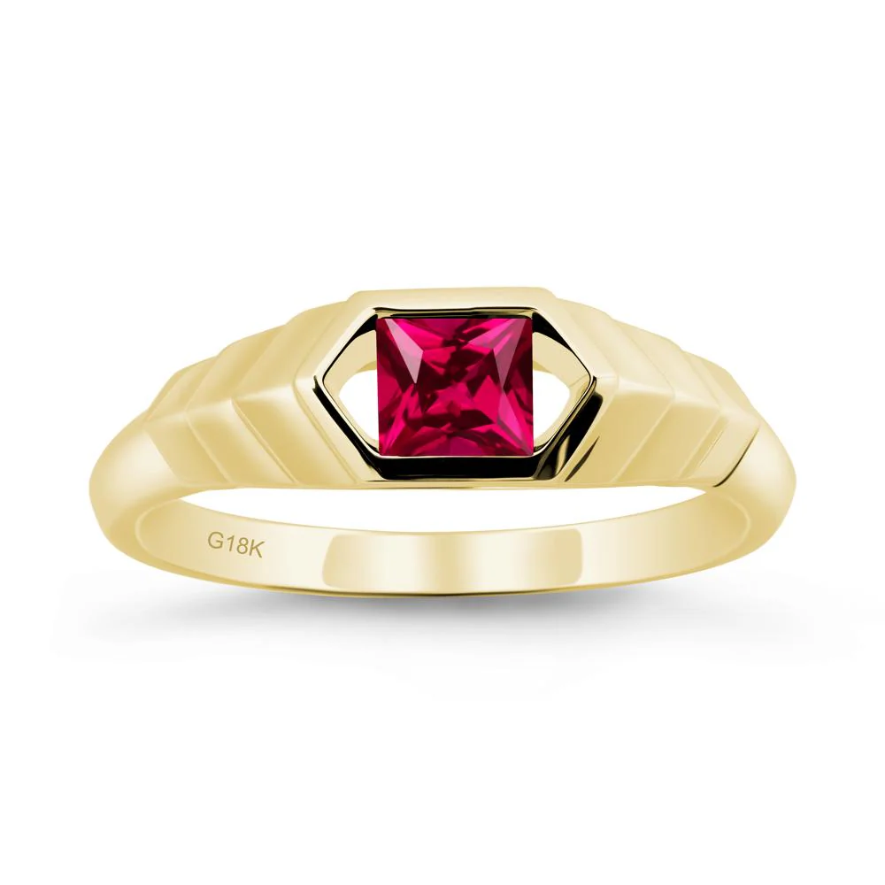 Asscher Ruby Ring with Hexagon Frame - Image 6