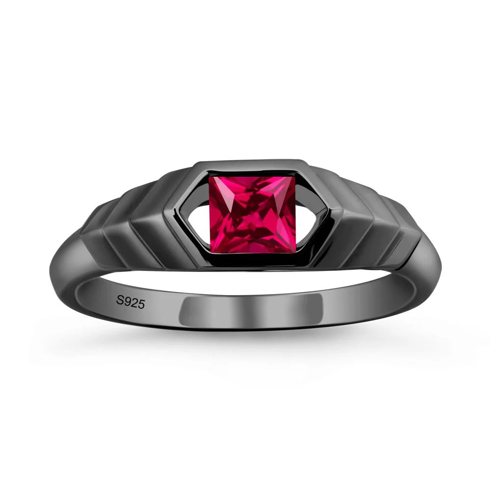Asscher Ruby Ring with Hexagon Frame - Image 7