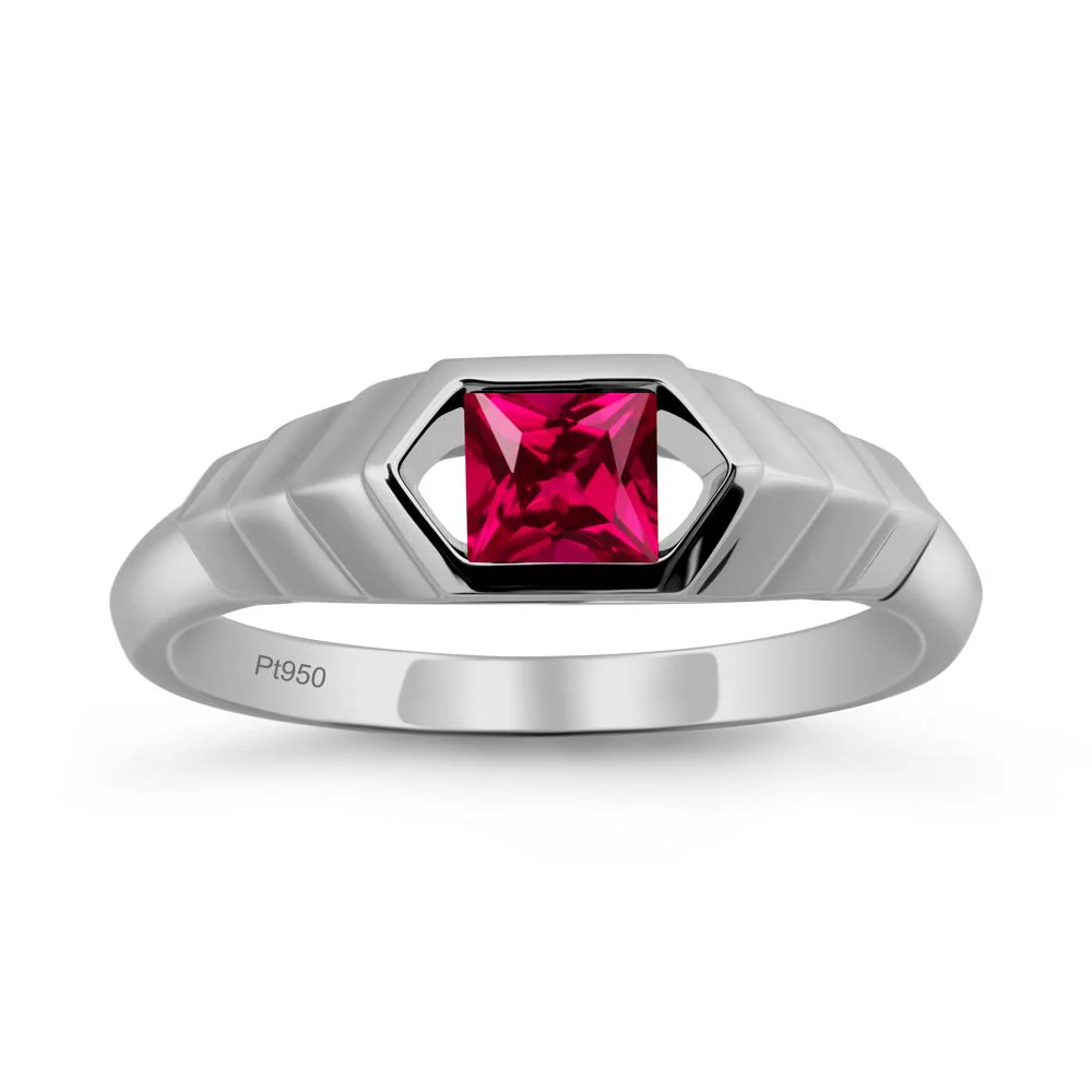 Asscher Ruby Ring with Hexagon Frame - Image 8