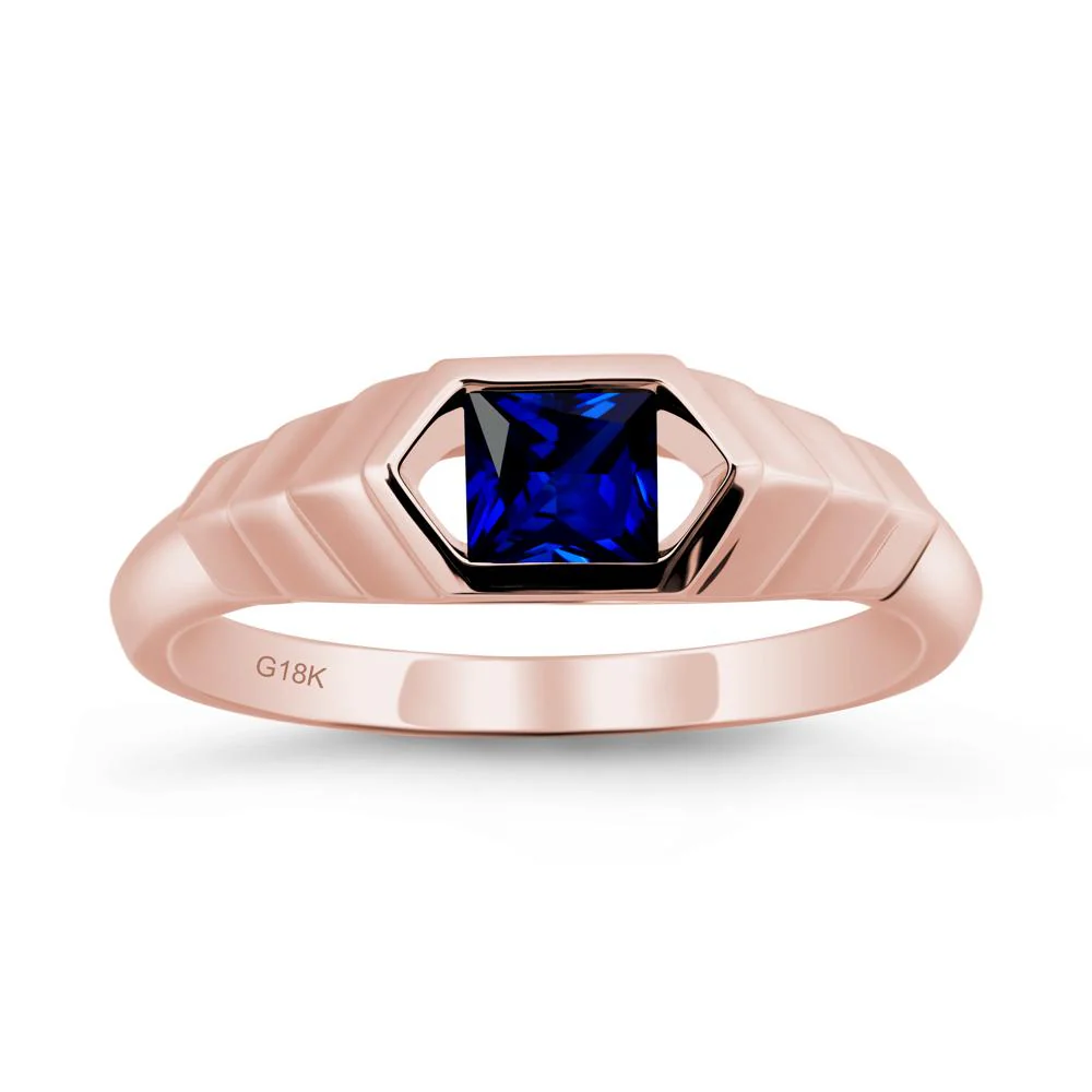 Asscher Sapphire Ring with Hexagon Frame - Image 5