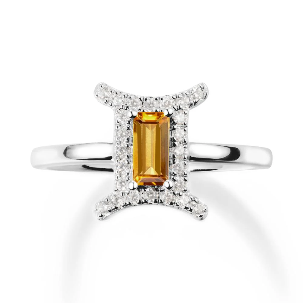 Baguette Citrine Ring In 14K Yellow Gold - Image 9