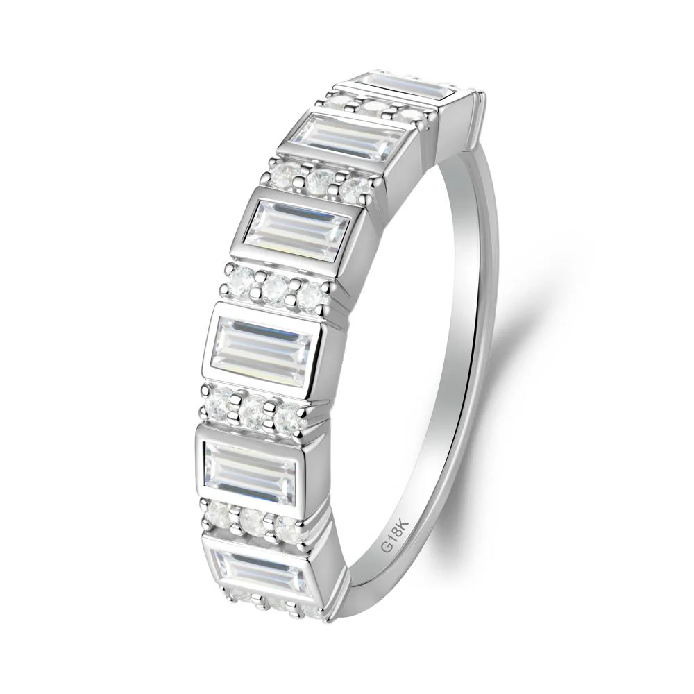 Baguette Cubic Zirconia Half Eternity Ring - Image 9