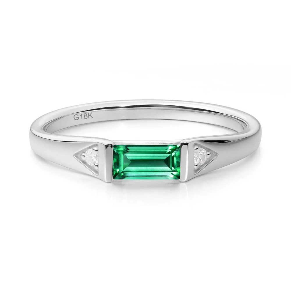 Baguette Emerald Promise Ring - Image 3