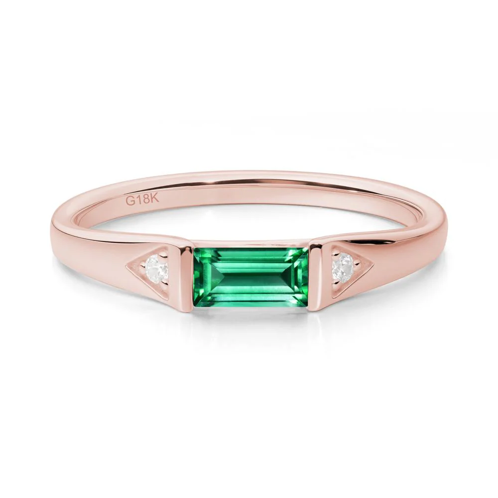 Baguette Emerald Promise Ring - Image 4