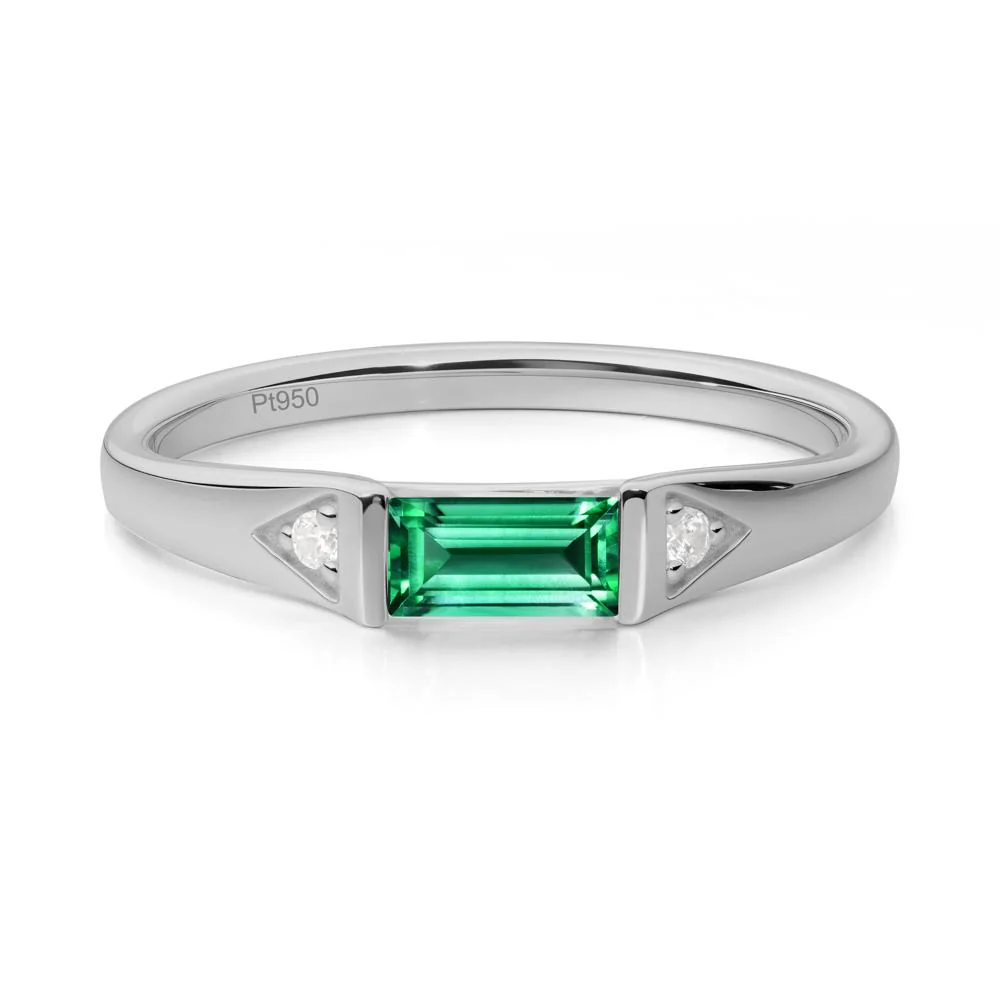 Baguette Emerald Promise Ring - Image 9