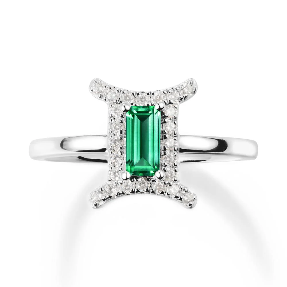 Baguette Emerald Ring In 14K Yellow Gold - Image 2