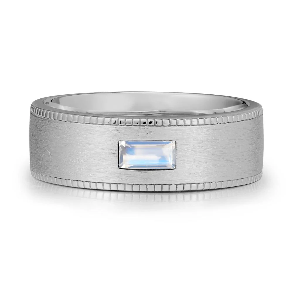 Baguette Moonstone Ring for Men - Image 9