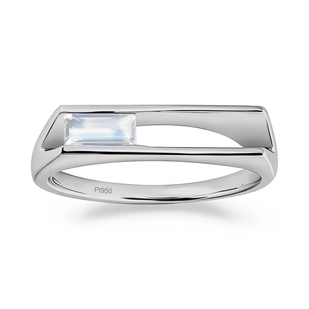 Baguette Moonstone Tension Ring - Image 9