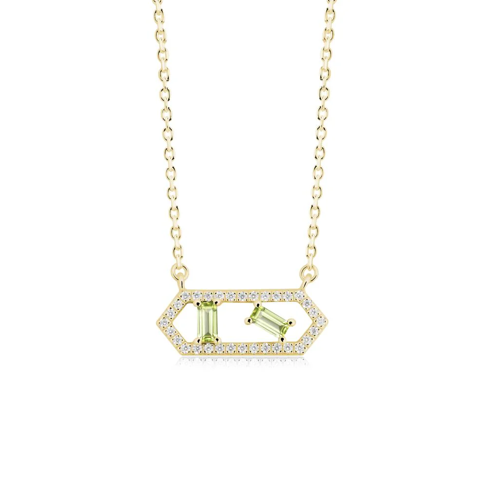 Baguette Peridot Hexagon Necklace - Image 7