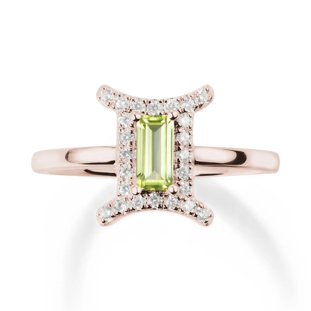 Baguette Peridot Ring In 14K Yellow Gold - Image 2