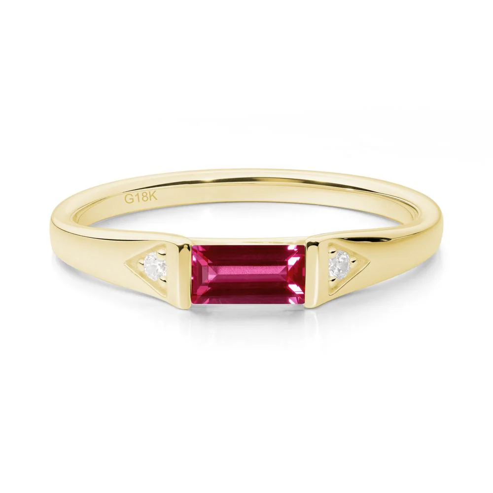 Baguette Ruby Promise Ring - Image 2