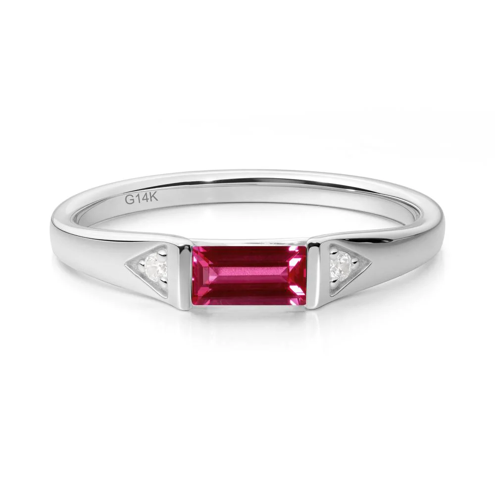 Baguette Ruby Promise Ring - Image 3