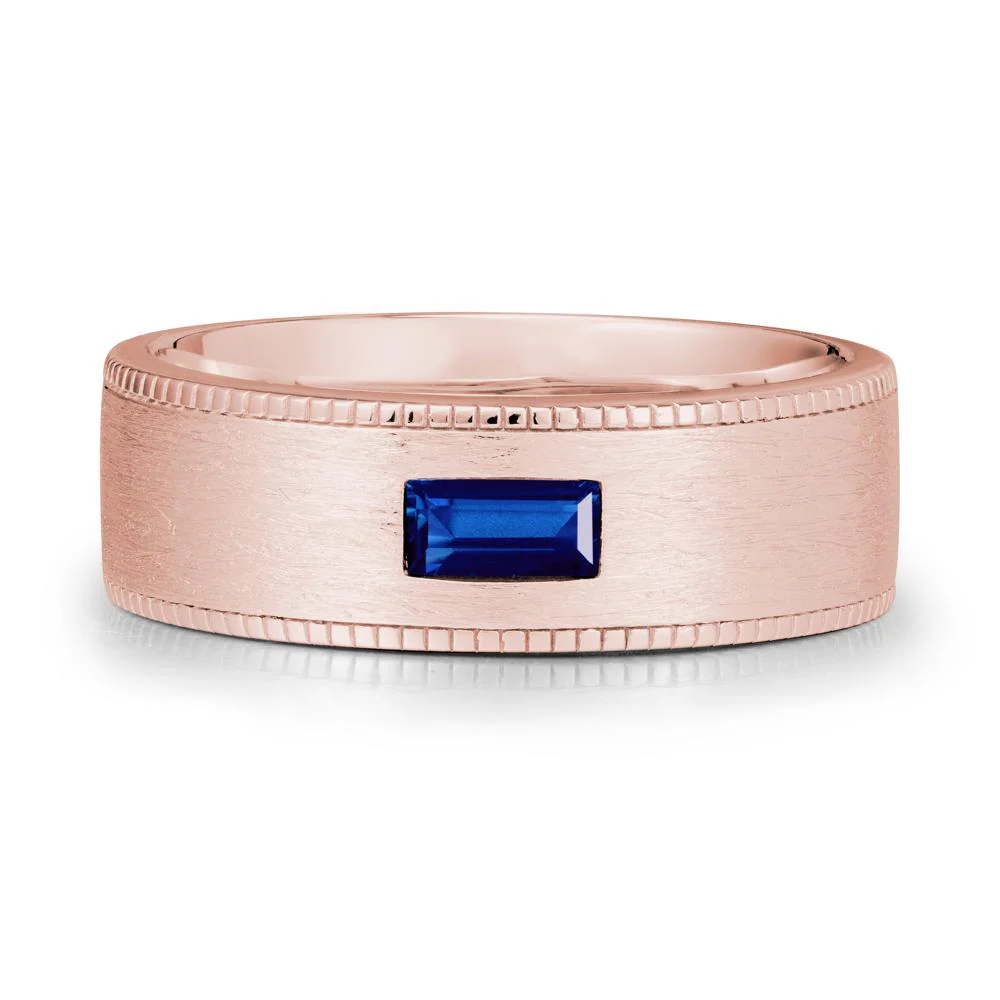 Baguette Sapphire Ring for Men - Image 4