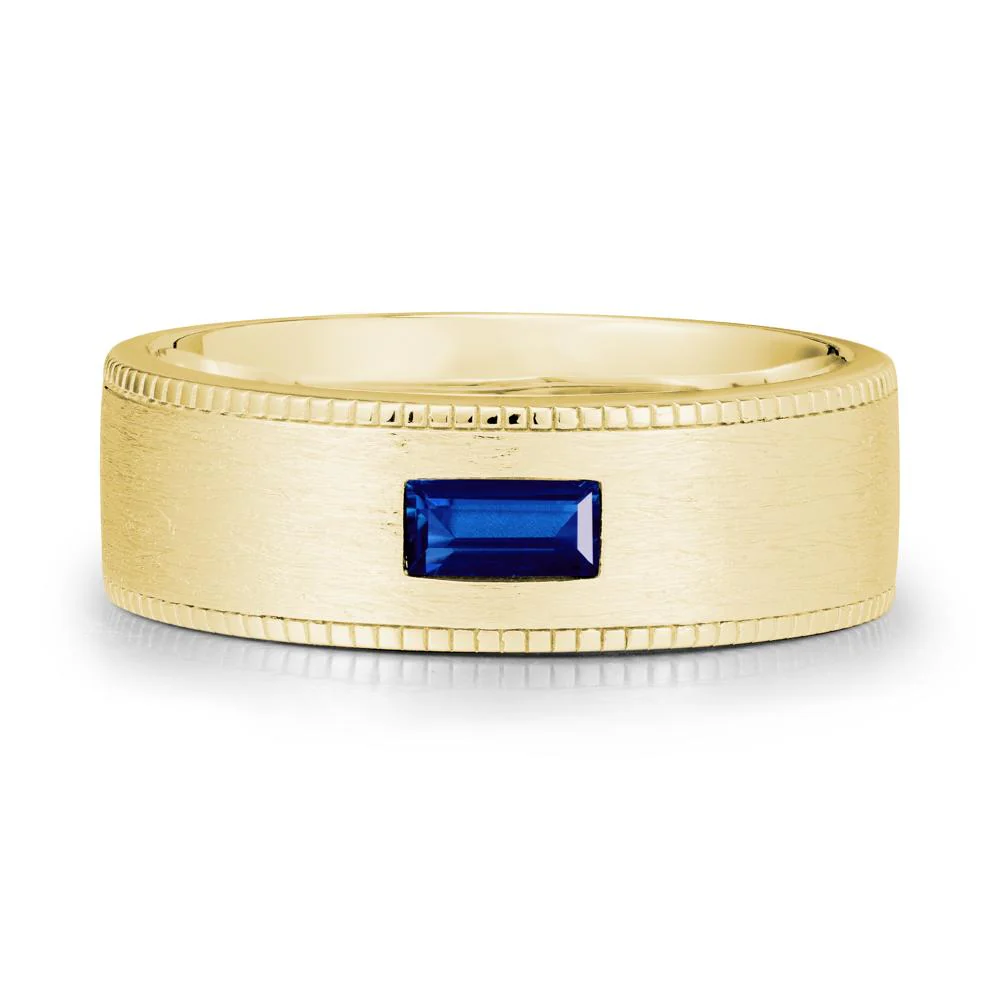 Baguette Sapphire Ring for Men - Image 6