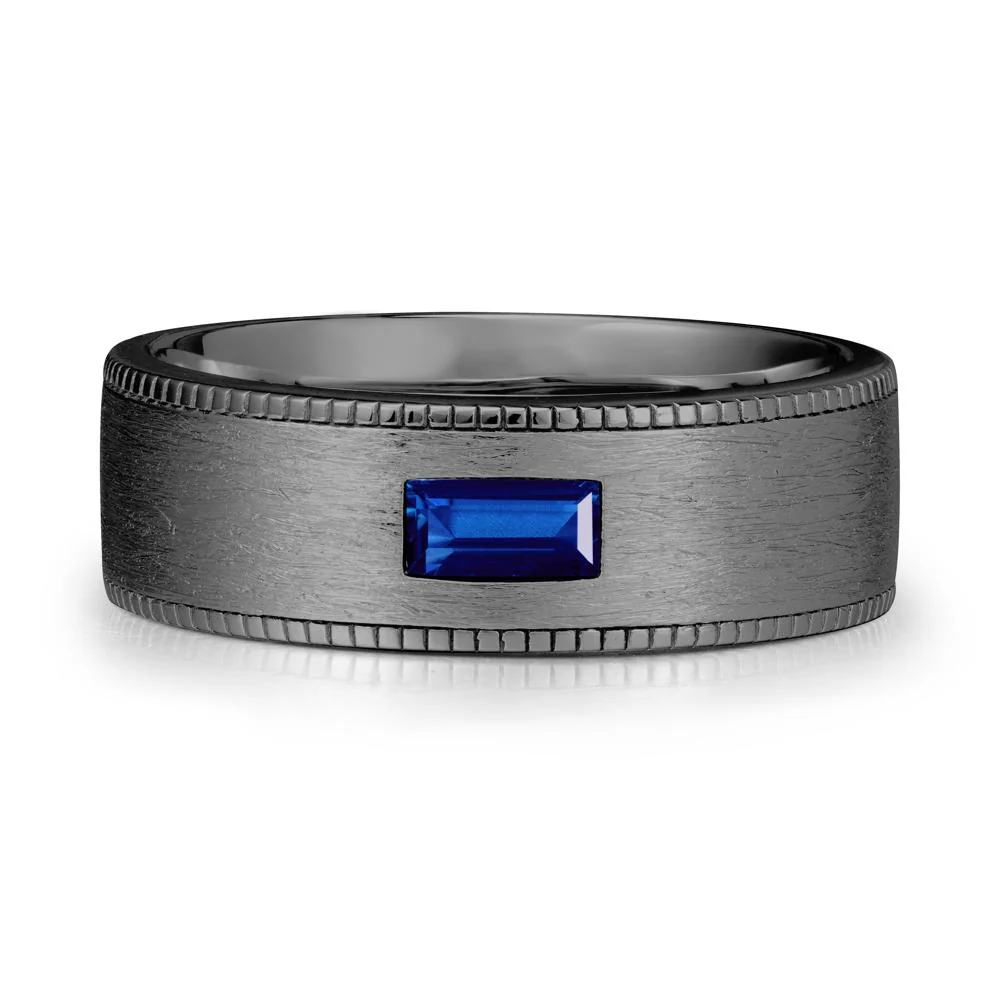 Baguette Sapphire Ring for Men - Image 7