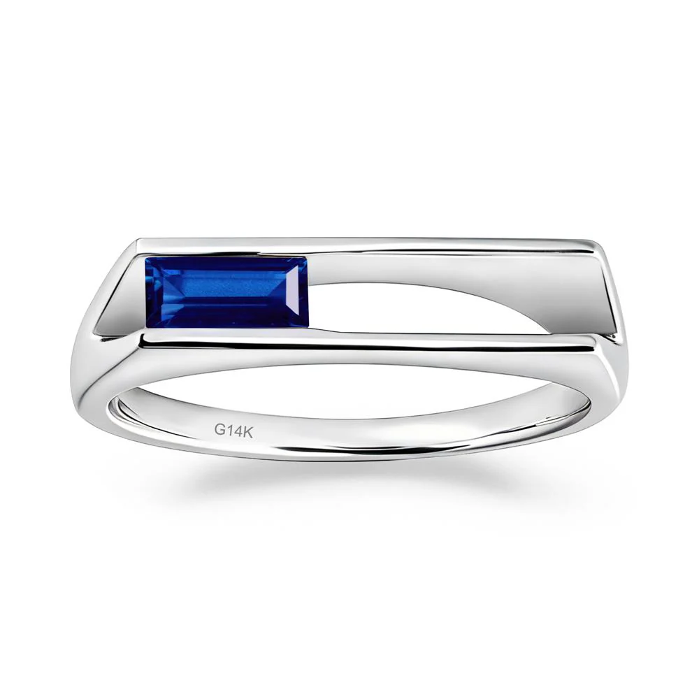 Baguette Sapphire Tension Ring - Image 8