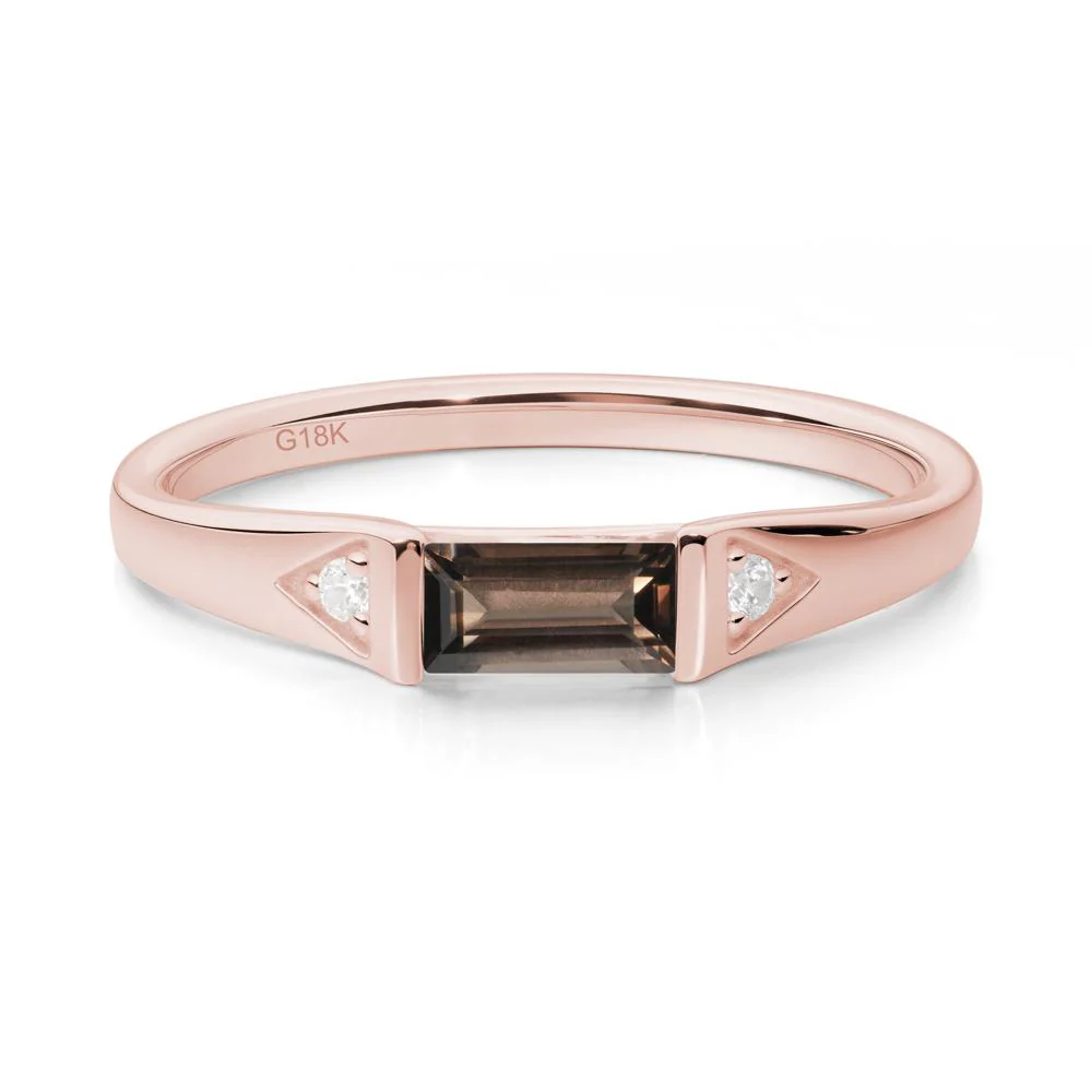 Baguette Smoky Quartz Promise Ring - Image 4