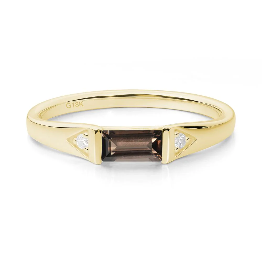 Baguette Smoky Quartz Promise Ring - Image 5