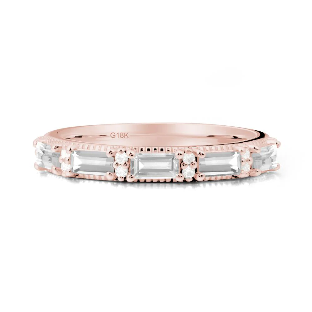 Baguette White Topaz Eternity Ring - Image 2