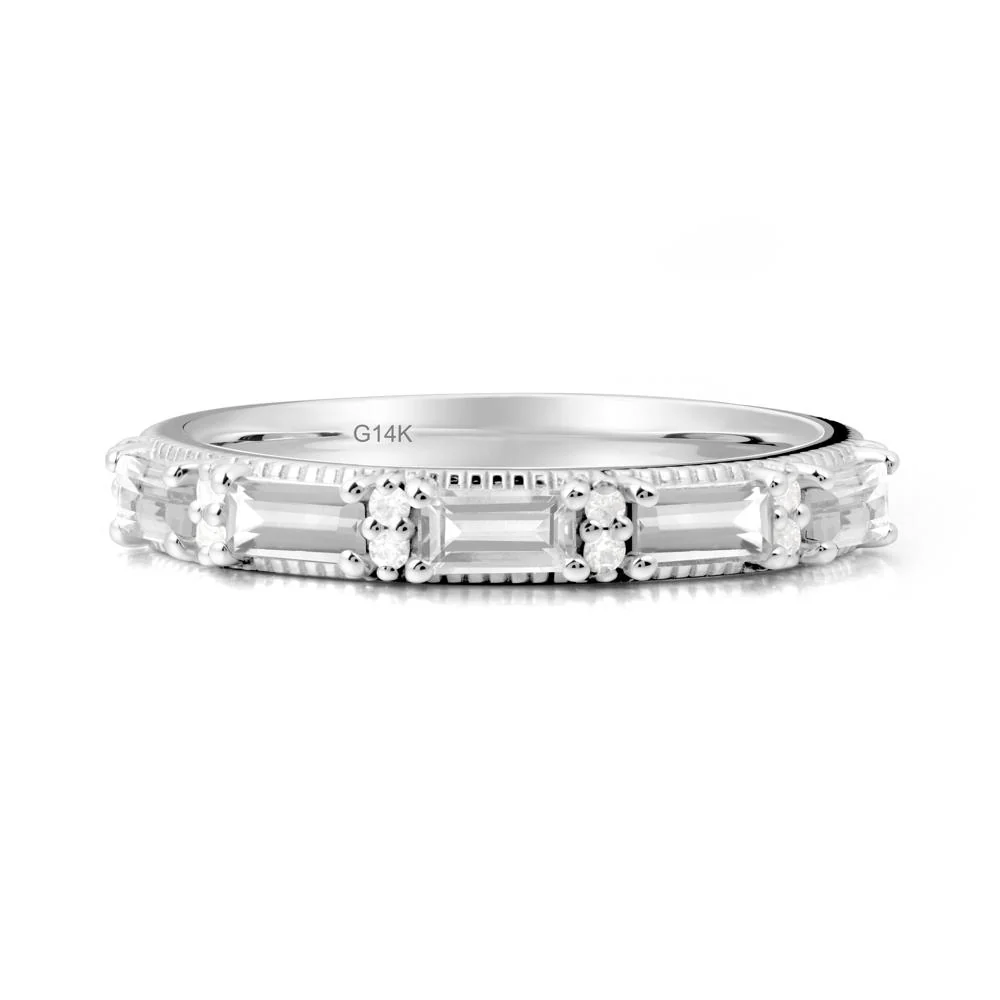 Baguette White Topaz Eternity Ring - Image 6