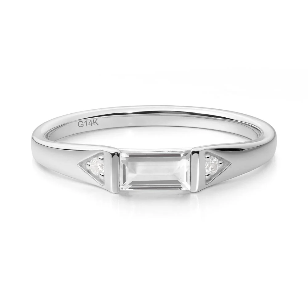 Baguette White Topaz Promise Ring