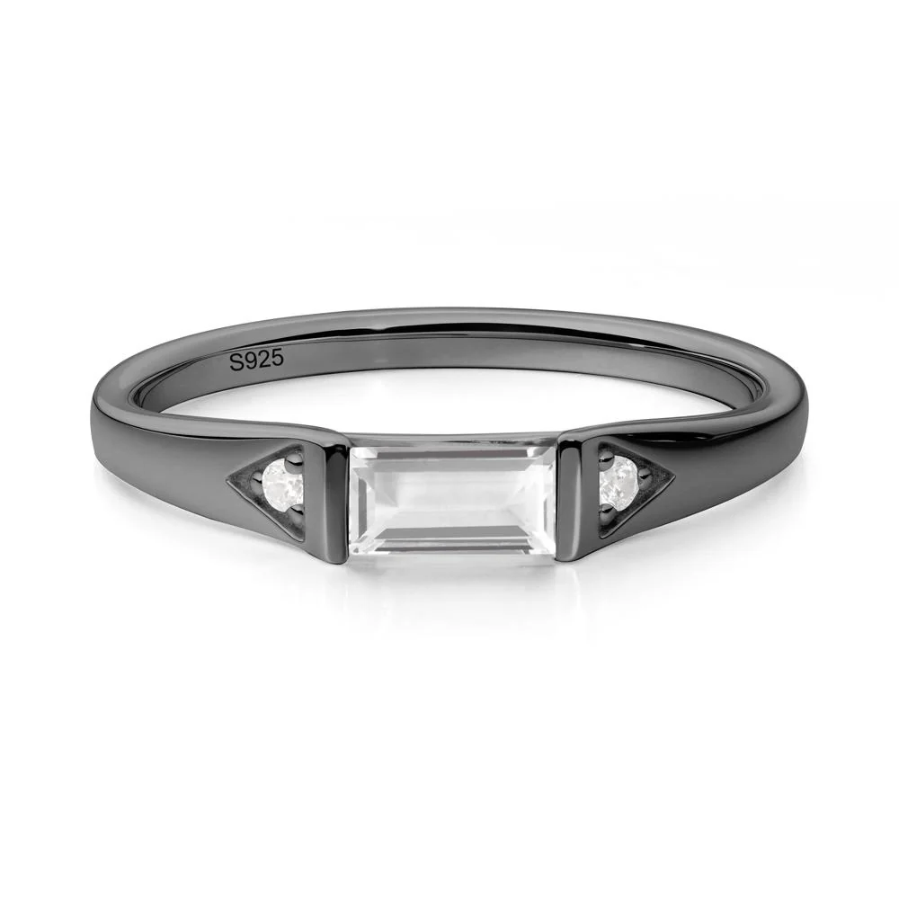 Baguette White Topaz Promise Ring - Image 2
