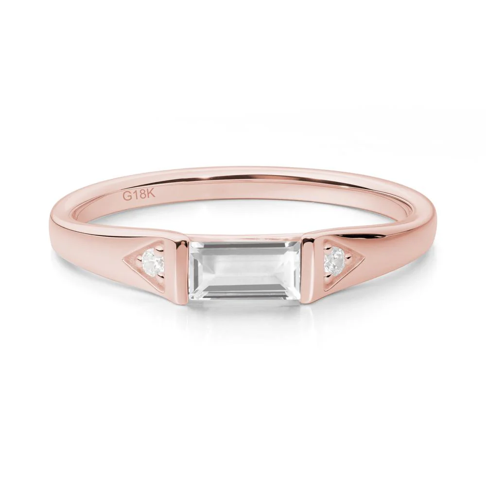 Baguette White Topaz Promise Ring - Image 3