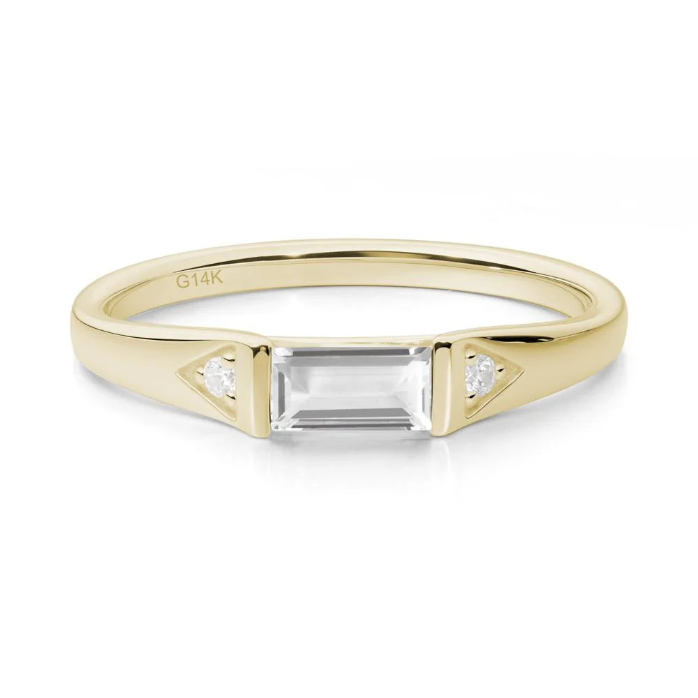 Baguette White Topaz Promise Ring - Image 7