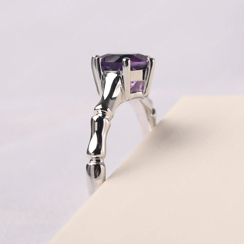 Amethyst Bamboo Ring - Image 4