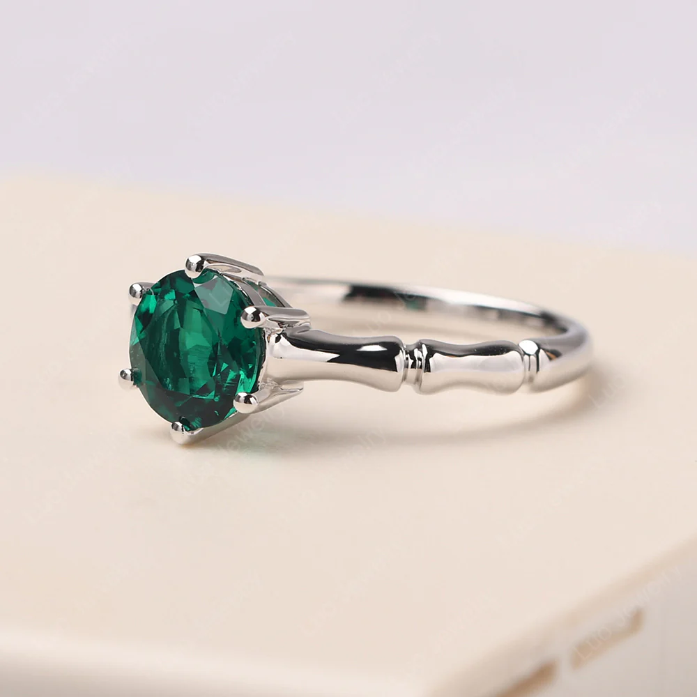 Emerald Bamboo Ring - Image 2