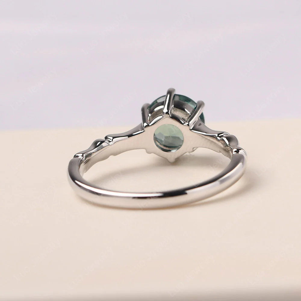 Green Sapphire Bamboo Ring - Image 3