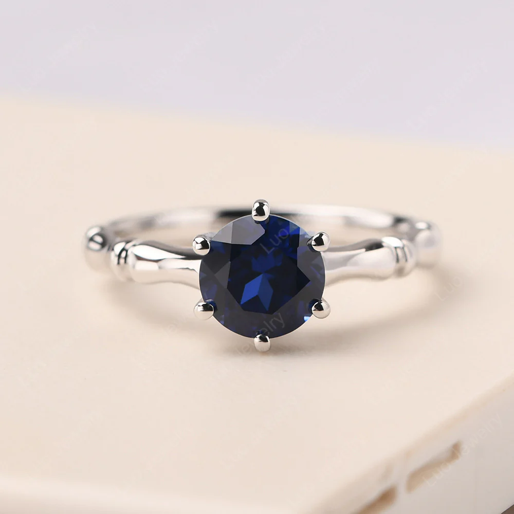 Bamboo 6 Prong Sapphire Ring