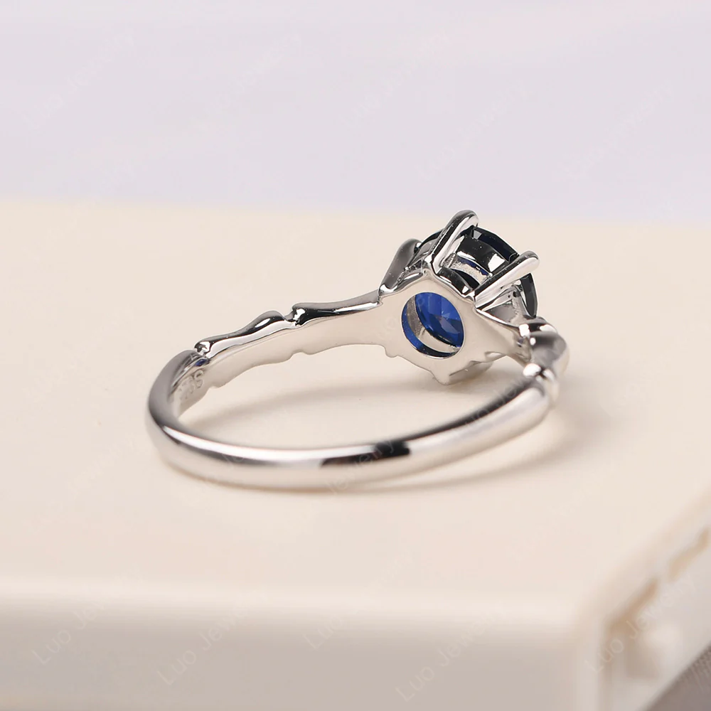Bamboo 6 Prong Sapphire Ring - Image 3