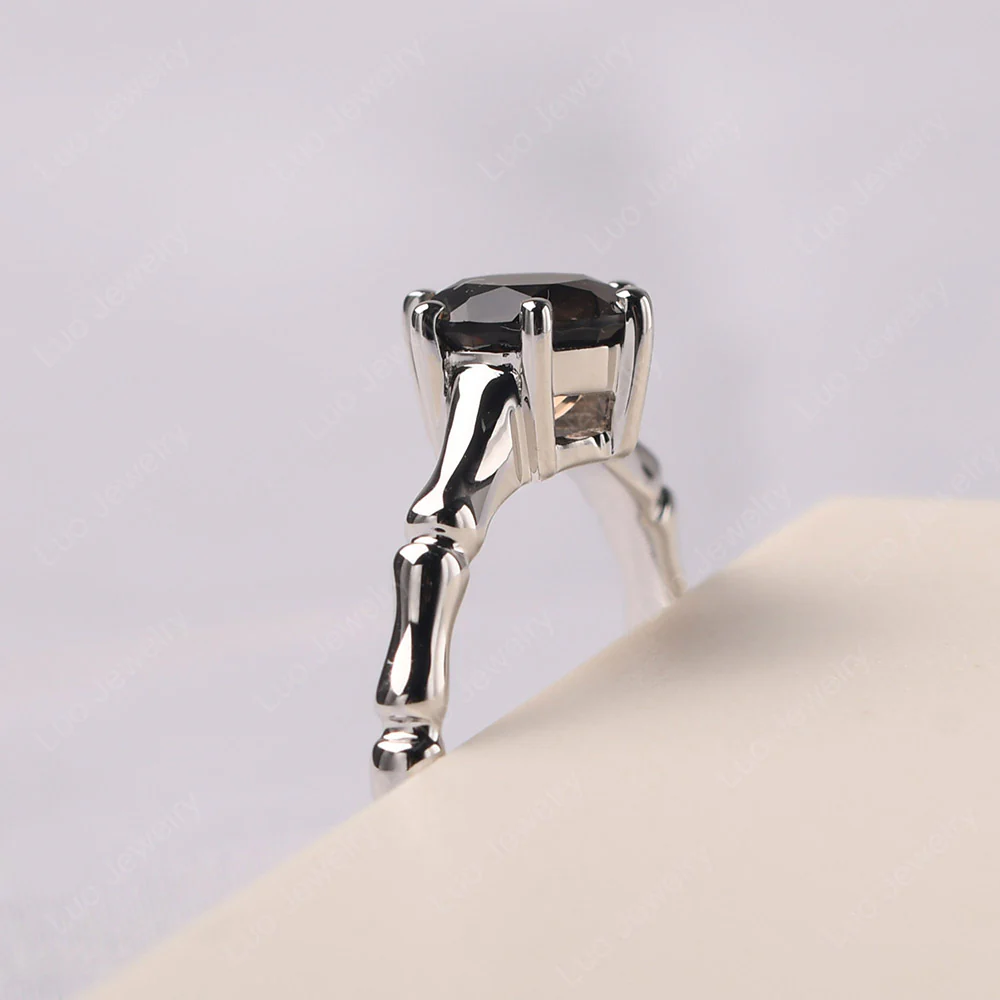 Smoky Quartz Bamboo Ring - Image 4