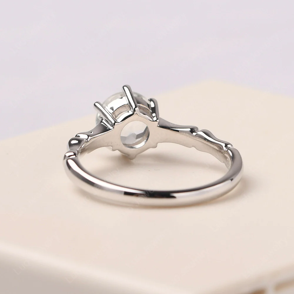 Bamboo 6 Prong White Topaz Ring - Image 3