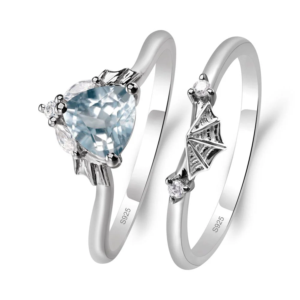 Aquamarine Gothic Engagement Ring - Image 2