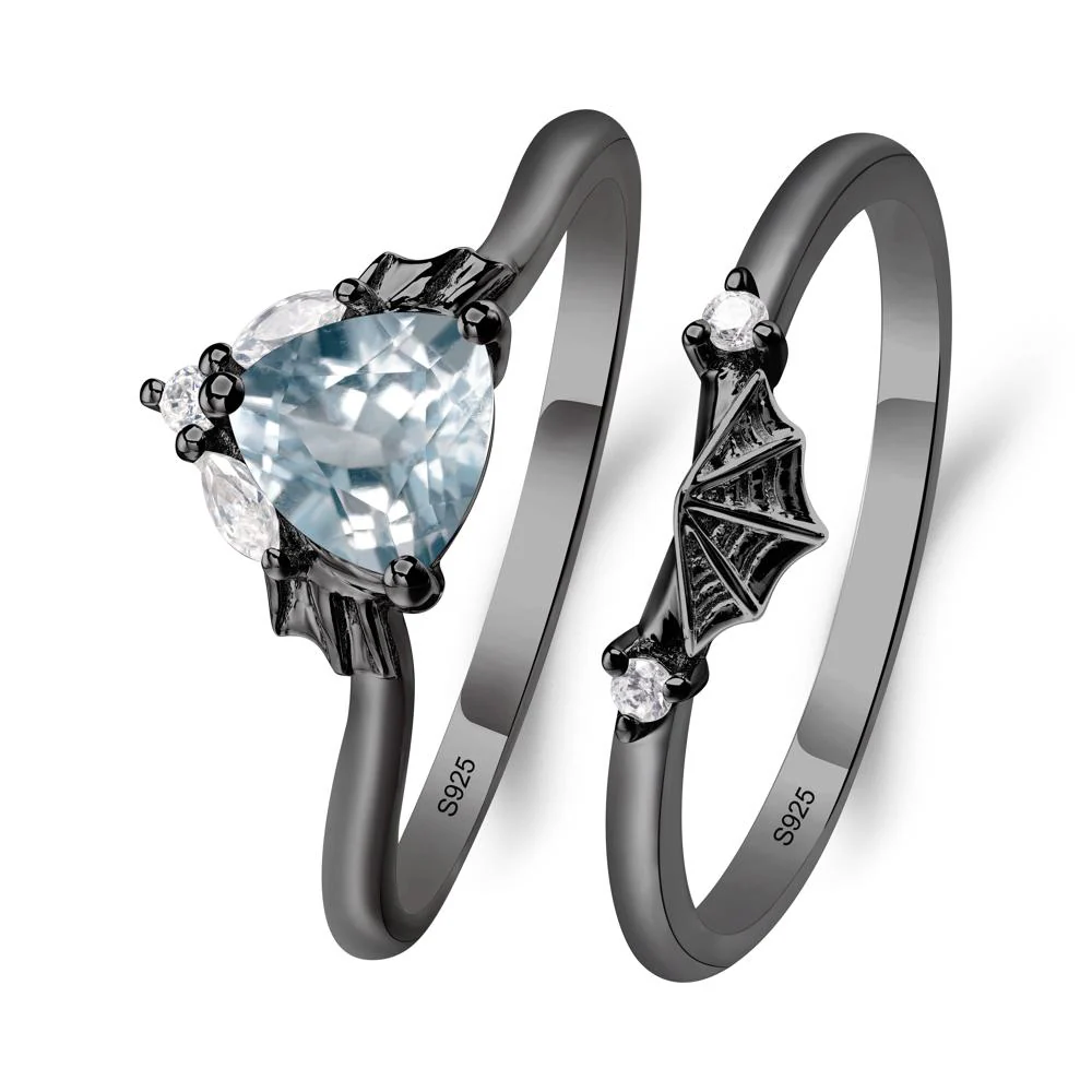 Aquamarine Gothic Engagement Ring - Image 3