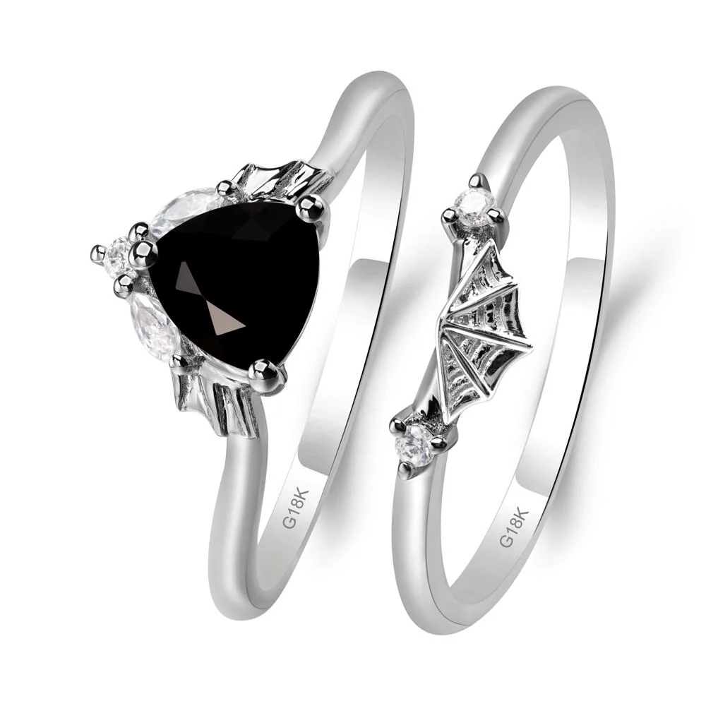 Black Spinel Gothic Wedding Ring Sets - Image 7