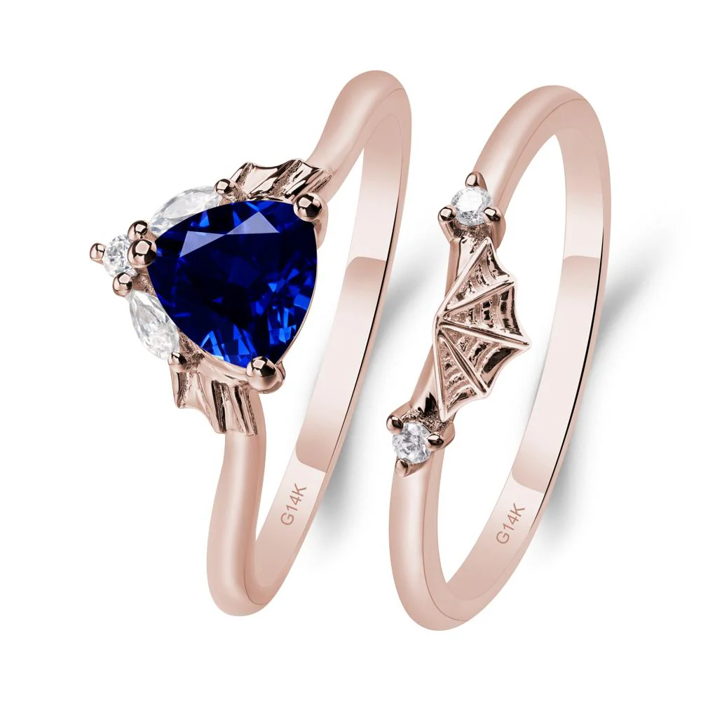 Sapphire Bat and Spider Web Ring Set - Image 5