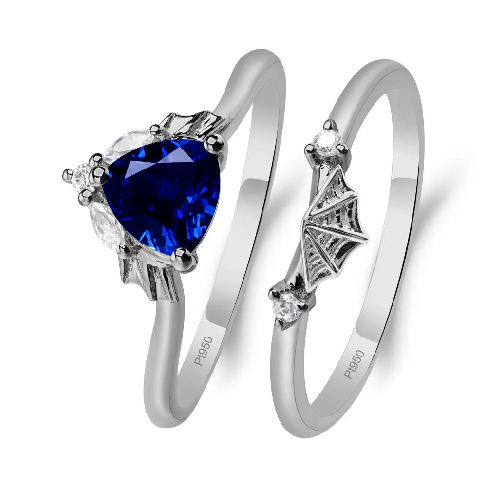 Sapphire Bat and Spider Web Ring Set - Image 6