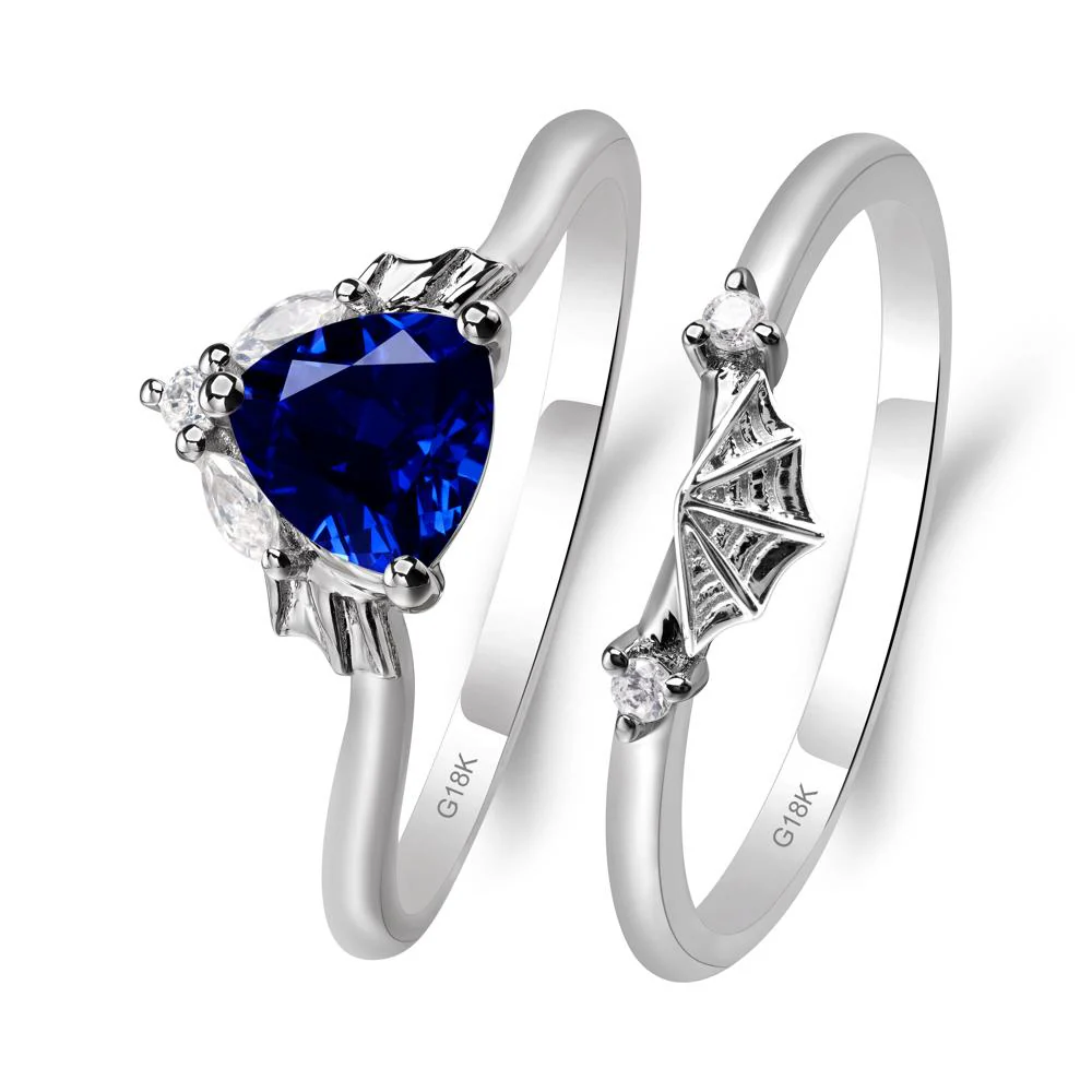Sapphire Bat and Spider Web Ring Set - Image 7